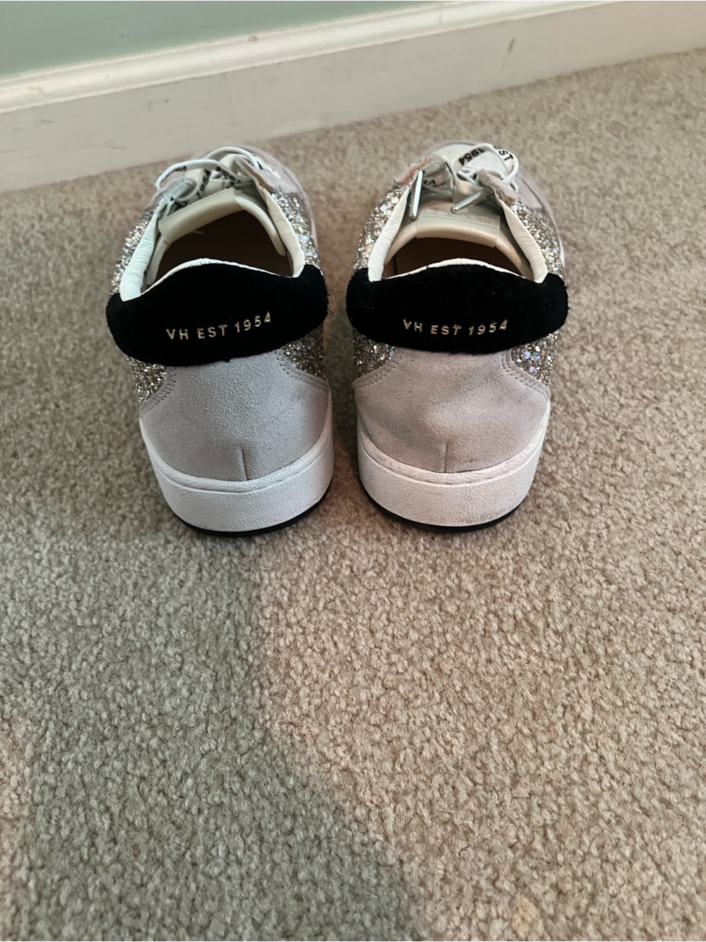Vintage Havana Glitter Star Sneakers - Silver, Cream, Black - Picture 2 of 8